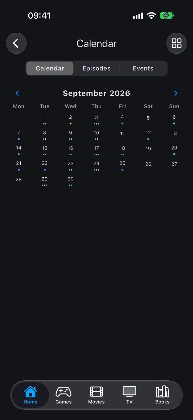 Release calendar for September 2026