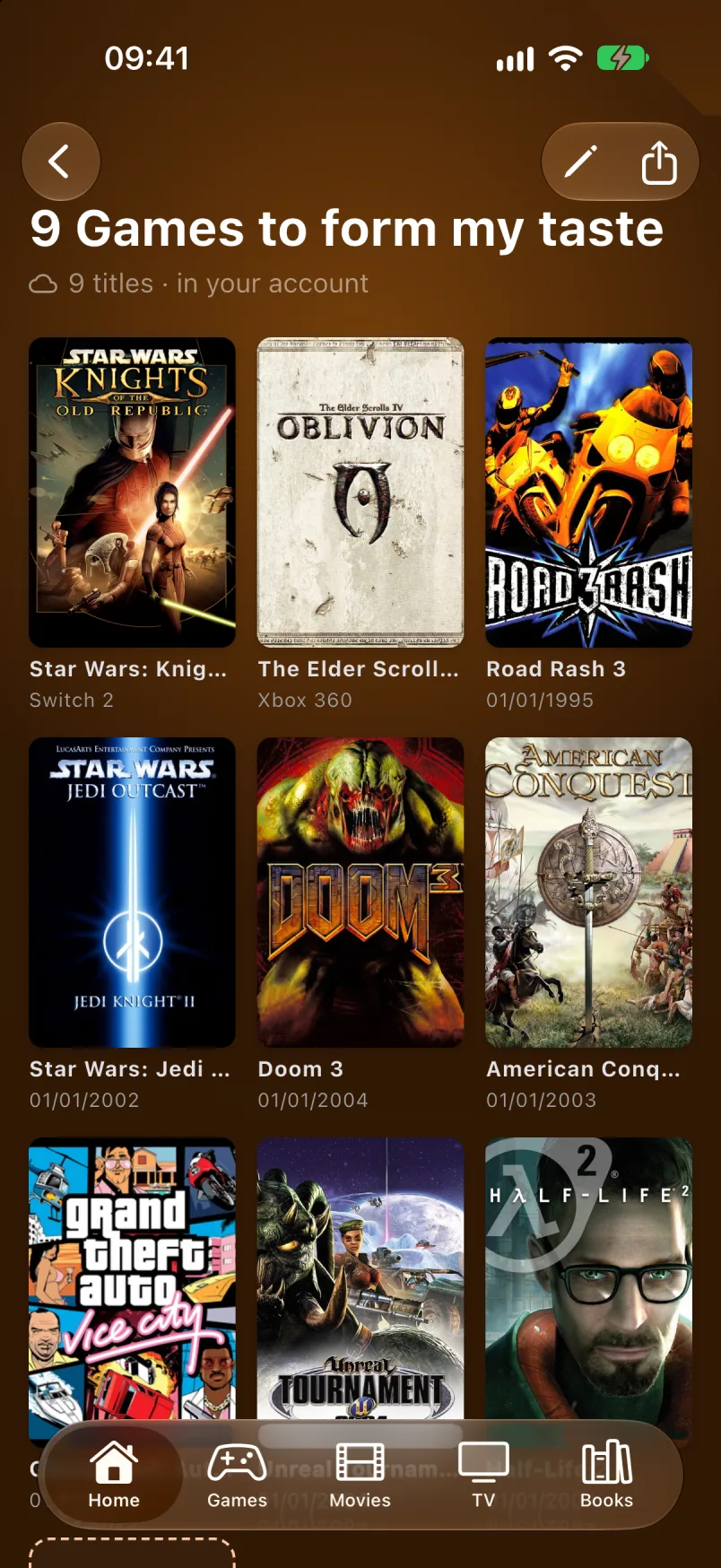Personal collection: 9 games to form my taste